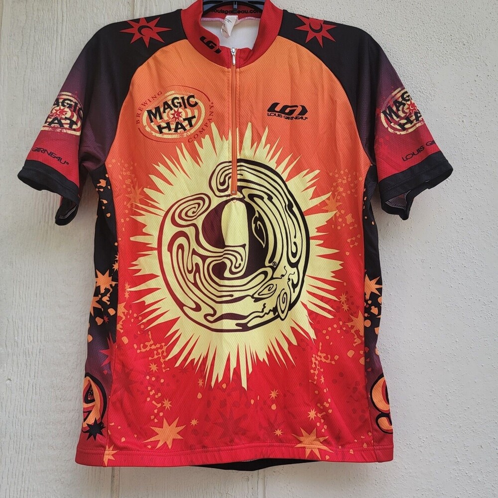 LOUIS GARNEAU Men's S Cycling Biking Jersey MAGIC HAT BREWERY 1/4 zip
